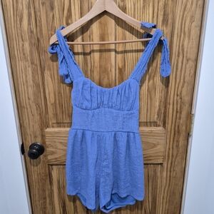 Trixxi Periwinkle Blue Textured Strap Sundress